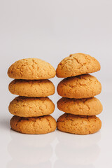 Crispy cookies on a light background. Food photography