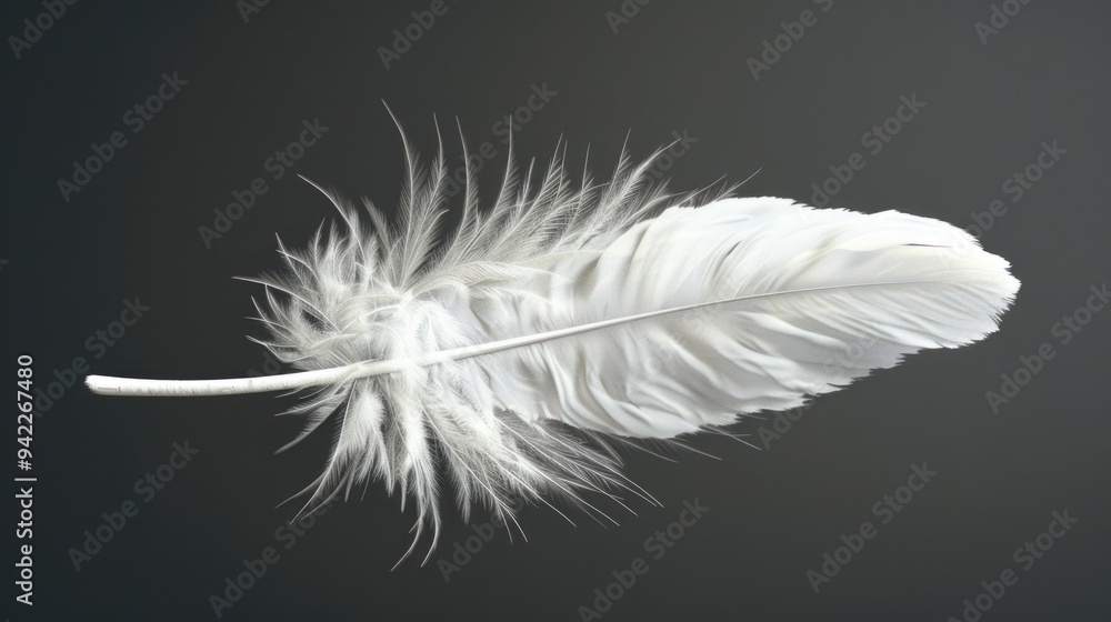 Aufkleber A simple yet striking image of a white feather against a dark background, perfect for use in designs where you need to grab attention