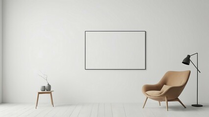 white chair in front of a wall