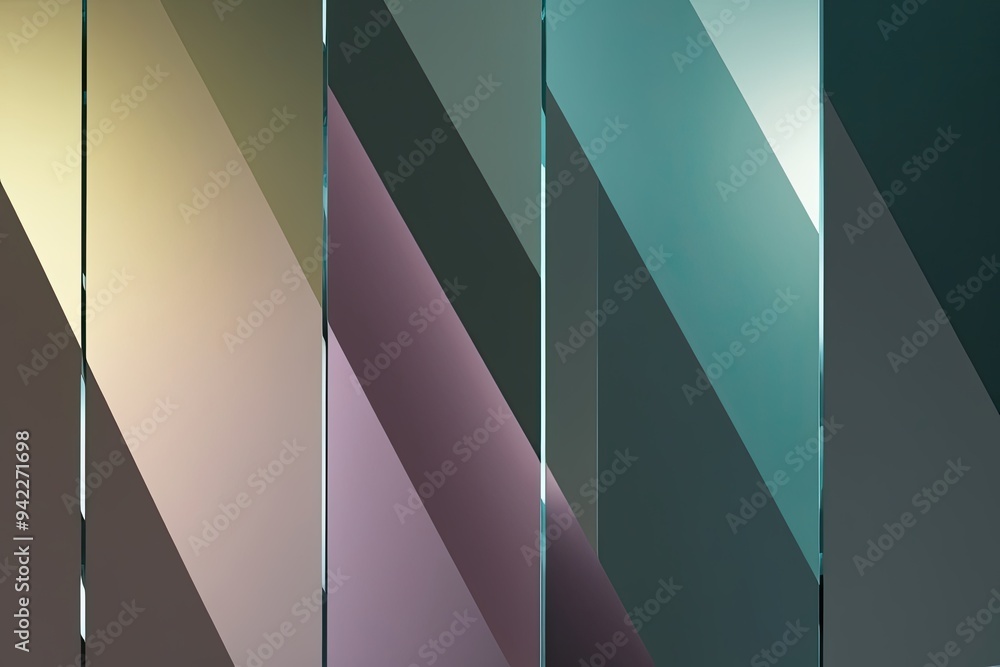 Poster dynamic shadow overlay effect with gradient background and glass light variations