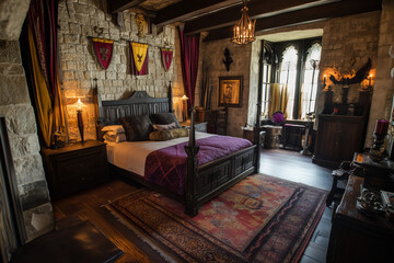 Fototapeta premium Stay in a Historic Castle Hotel with Authentic Medieval Architecture and Royal Ambiance