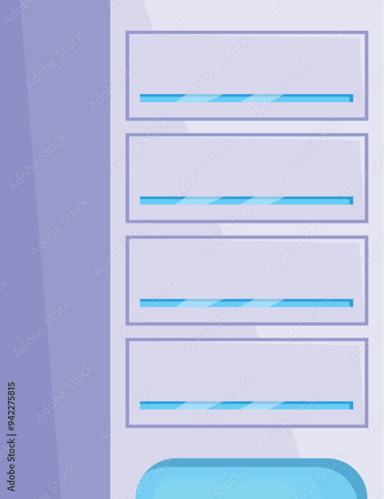 Poster modern data center server rack is storing and processing information
