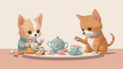 little kitten with gift