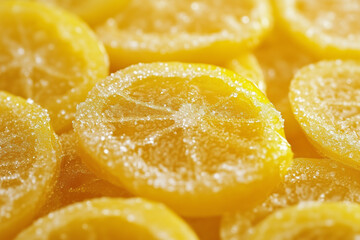 Taste the Zesty Lemon Slices Caramelized with Sugar, Perfect for a Sweet Treat
