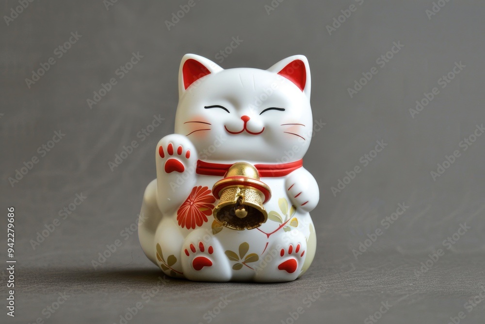 Poster A cat figurine sits on a table, ready for display or use