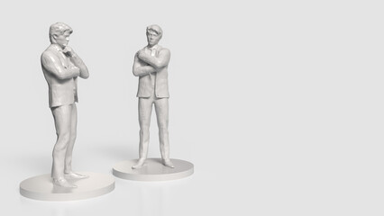 The two white Business man figure on white background  3d rendering.