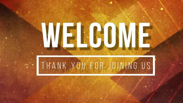 Welcome, thank you for joining us, orange motion background