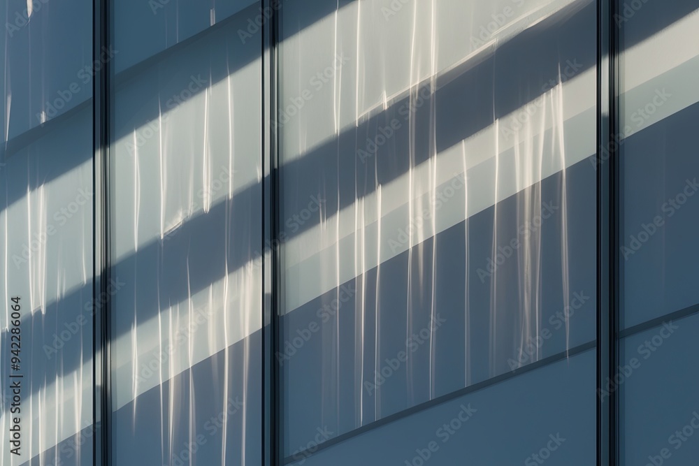 Poster translucent light and shadow patterns on isolated surfaces in modern architecture