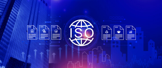 ISO standards quality control, assurance and warranty business technology concept, Touching on...