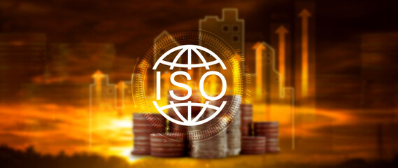 ISO standards quality control, assurance and warranty business technology concept, Touching on...