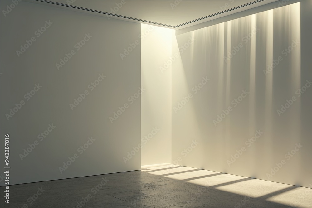 Poster soft shadow texture with light rays and bright illumination on transparent background in interior de