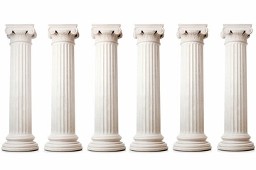 Obraz premium Supreme Court's marble columns, isolated on white background 