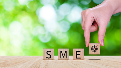 SME concept of business, SME abbreviation of Small and Medium Enterprises, Startup Idea Step of...