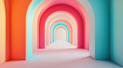 Colorful Archway Abstract Background Minimalist Design