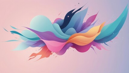abstract colorful background with butterflies