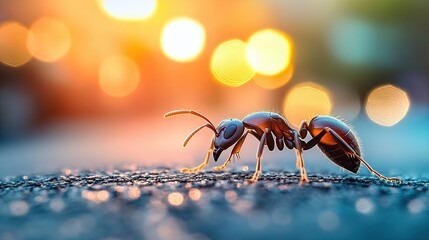 Fototapeta premium Ant isolated on cute background