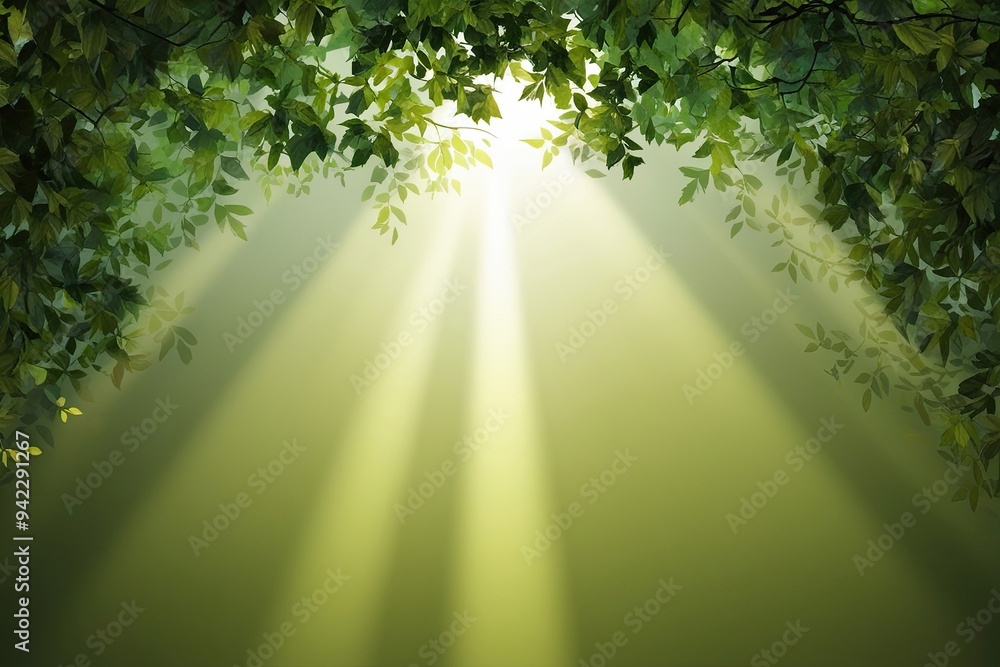 Aufkleber enchanting shadow overlay design with soft sunlight filtering through greenery