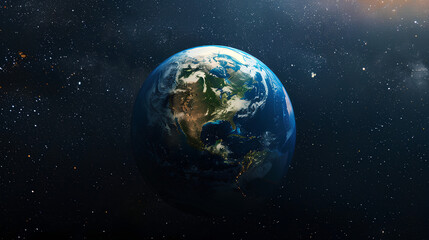 Obraz premium Earth from Space: Blue Planet in Cosmic Night