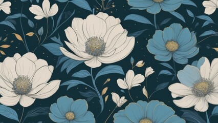 seamless pattern with flowers background