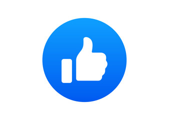 Like icon button, Thumbs up icon symbol in blue circle, Social media notification icons, post interaction. favorite, recommended, best choice, icons 