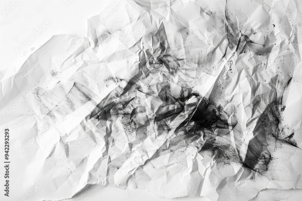 Aufkleber a close-up shot of a crumbled paper with creases and folds
