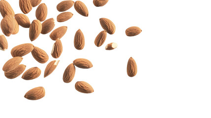 Almonds Scattered on PNG Background