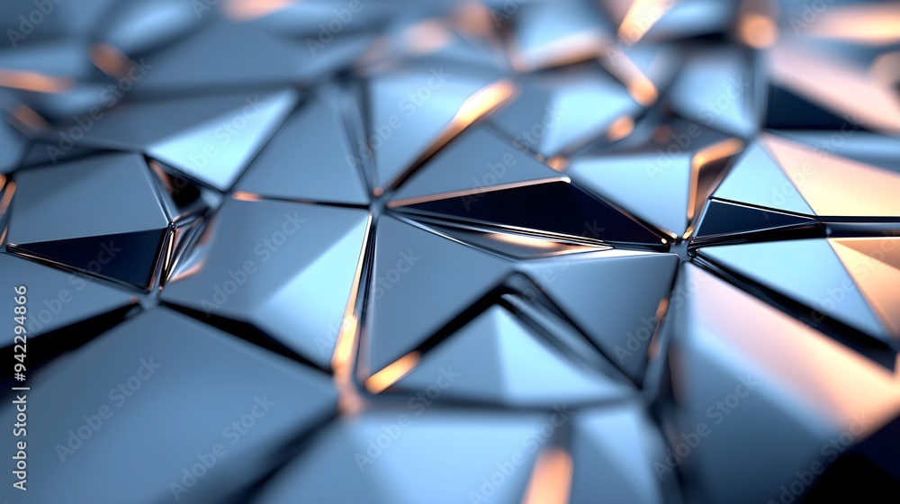 Poster abstract metallic triangular surface background
