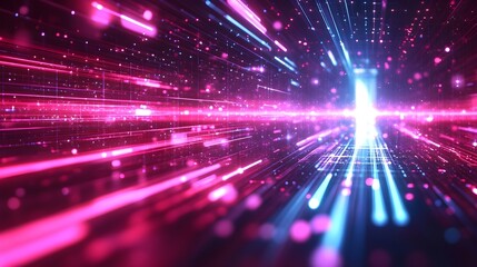 Fototapeta premium Abstract Neon Lights Background Digital Art