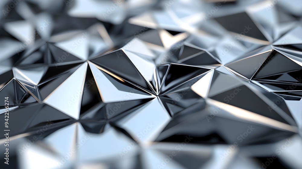 Poster abstract silver triangle pattern background