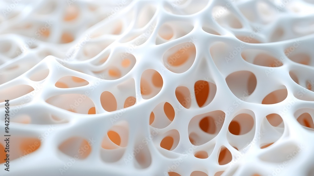 Poster abstract white 3d structure with open cells