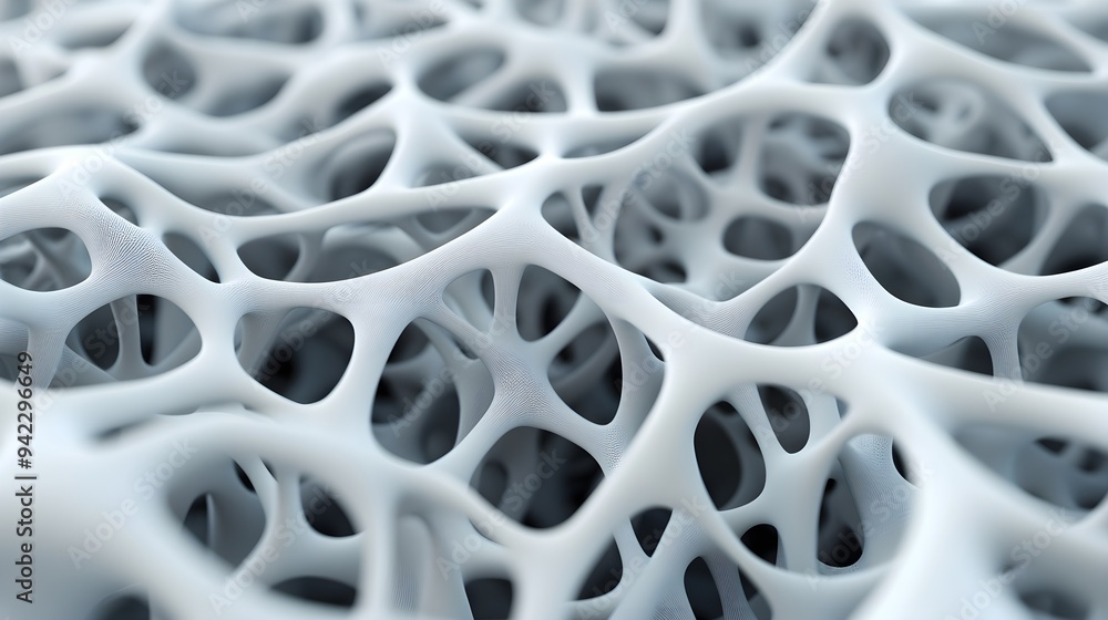 Poster abstract white network structure 3d render