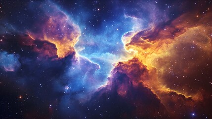 Fototapeta premium Cosmic Nebula with Stars and Gas Clouds