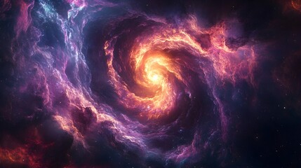 Cosmic Nebula Swirl, Galaxy Abstract Background