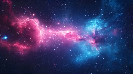 Fototapeta premium Cosmic Nebula Starscape - Pink Blue Galaxy Background