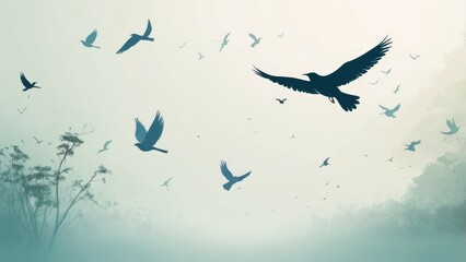 background with butterflies