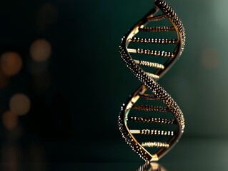 An abstract illustration of a DNA helix with open copy space. 