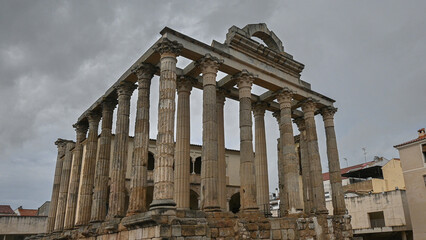 Obraz premium The well preserved Temple of Diana in Merida. Now a Unesco World Heritage Site.