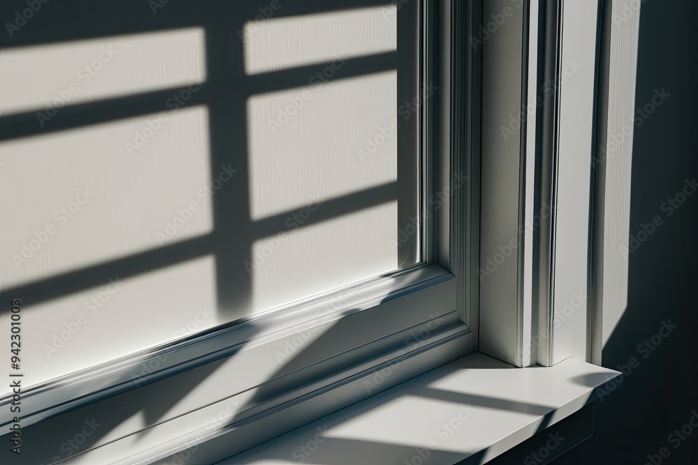 Poster vibrant light and shadow vignette effect through windowpane in lively spaces