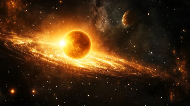 sollar system galaxy with sun