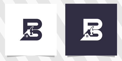 letter b with Construction, builder, building logo design vector © euforia