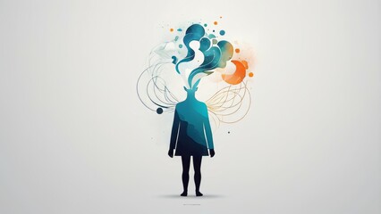 Obraz premium person with mark on their head