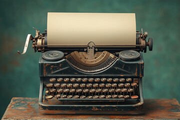 Vintage typewriter with a blank sheet of paper