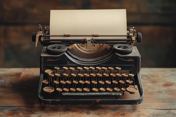 Vintage typewriter with a blank sheet of paper