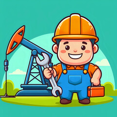 Postcard, happy Oilman's Day, without text. Greeting card, happy Oil and Gas Industry Day.
