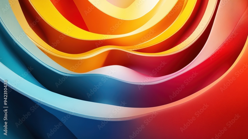 Poster abstract colorful curved lines geometric shapes artistic background modern design digital art colorf