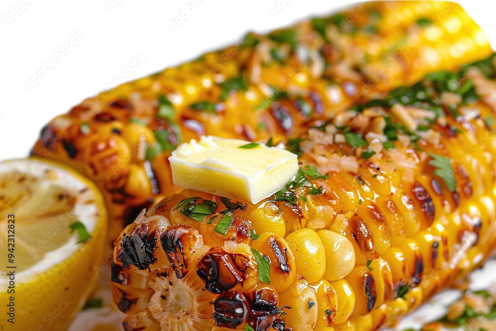 Canvas Prints grilled corn on the cob with butter and lemon