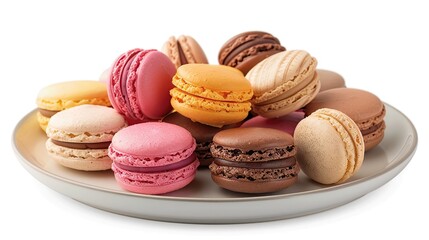 Obraz premium Assortment of Colorful Macarons on a Plate