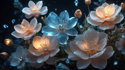 Diamonds and flowers in dramatic contrast