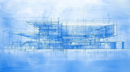 Obraz premium Blueprint Abstract Building Architecture Design Construction Concept