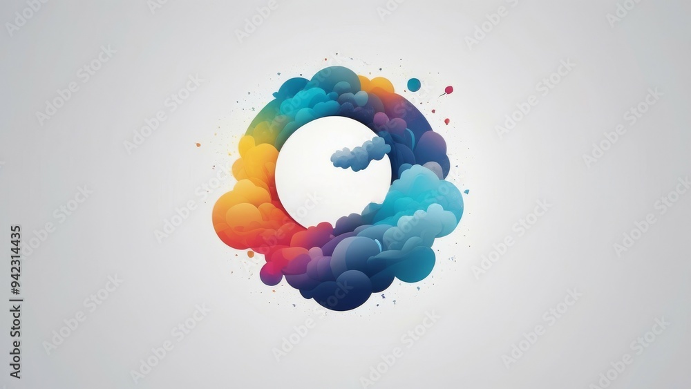 Poster abstract colorful background with circles